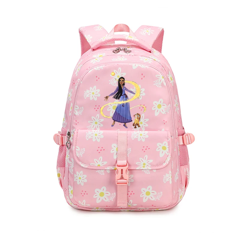 

Disney Movie Wish Teenage Large Capacity Book Bag For Girls Waterproof Backpacks Kids School Bag Floral Backpack