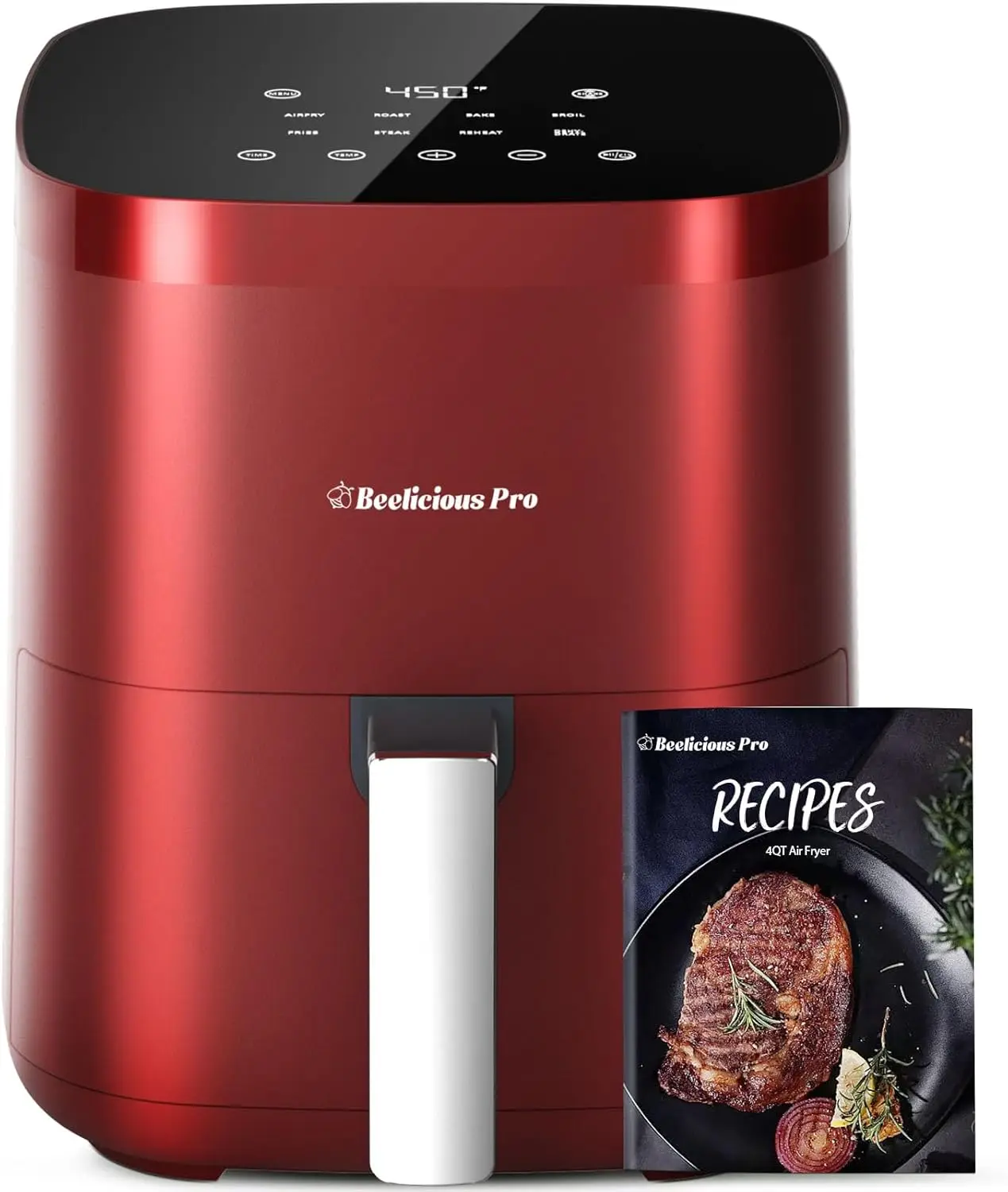 

Air Fryer, Beelicious 8-in-1 Smart Compact 4QT Air Fryers, Shake Reminder,450°F Digital Airfryer with Flavor-Lock Tech