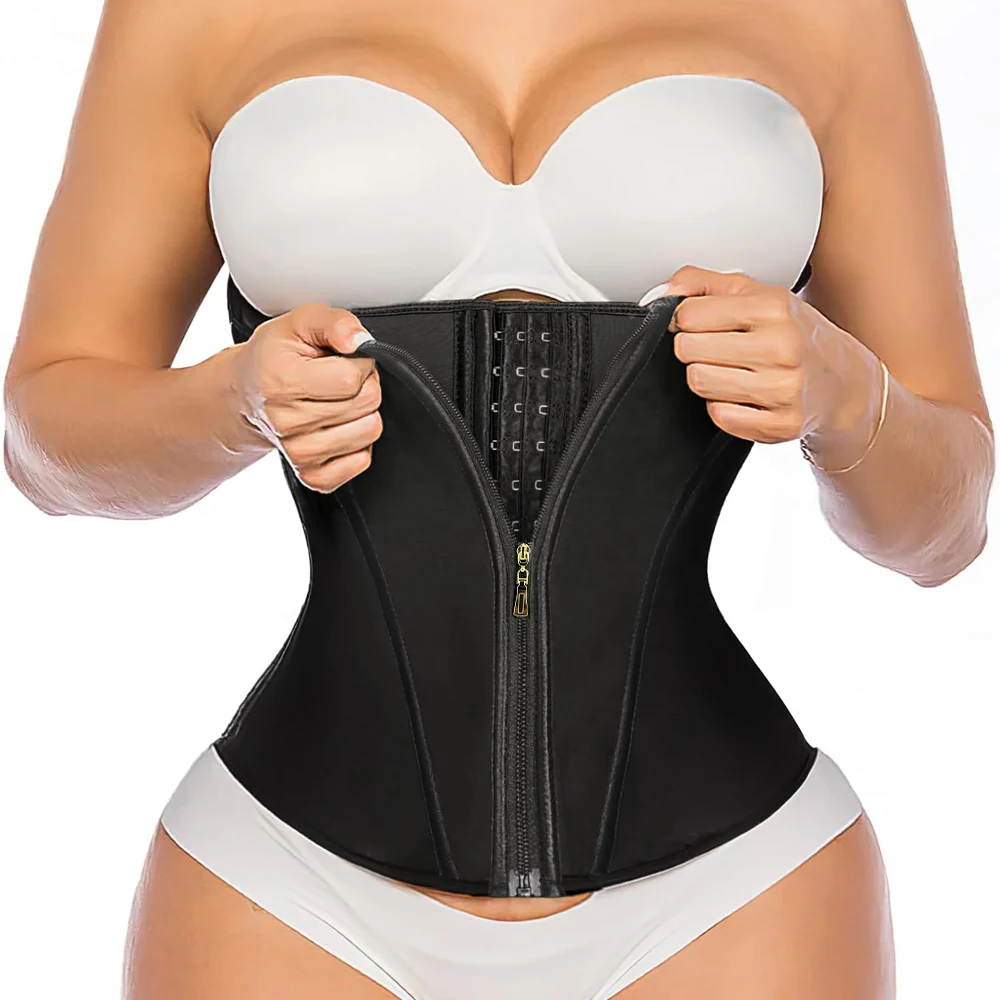 1pc Cinta Modeladora Feminina para Controle Abdominal, Treino e Pós-parto, com Zíper e Colchetes