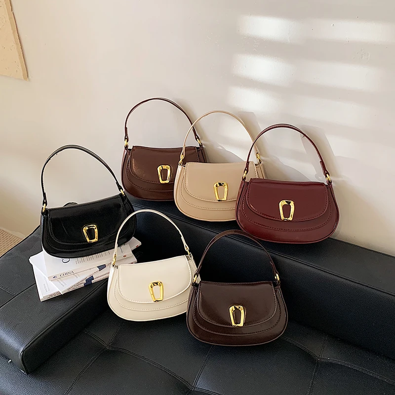 Luxus Designer Hobos Handtasche Frauen Kleine Achselhöhle Tasche Vintage Kupplung Geldbörse Pu Flap Schulter Taschen Für Damen Khaki Umhängetaschen – Detail 2