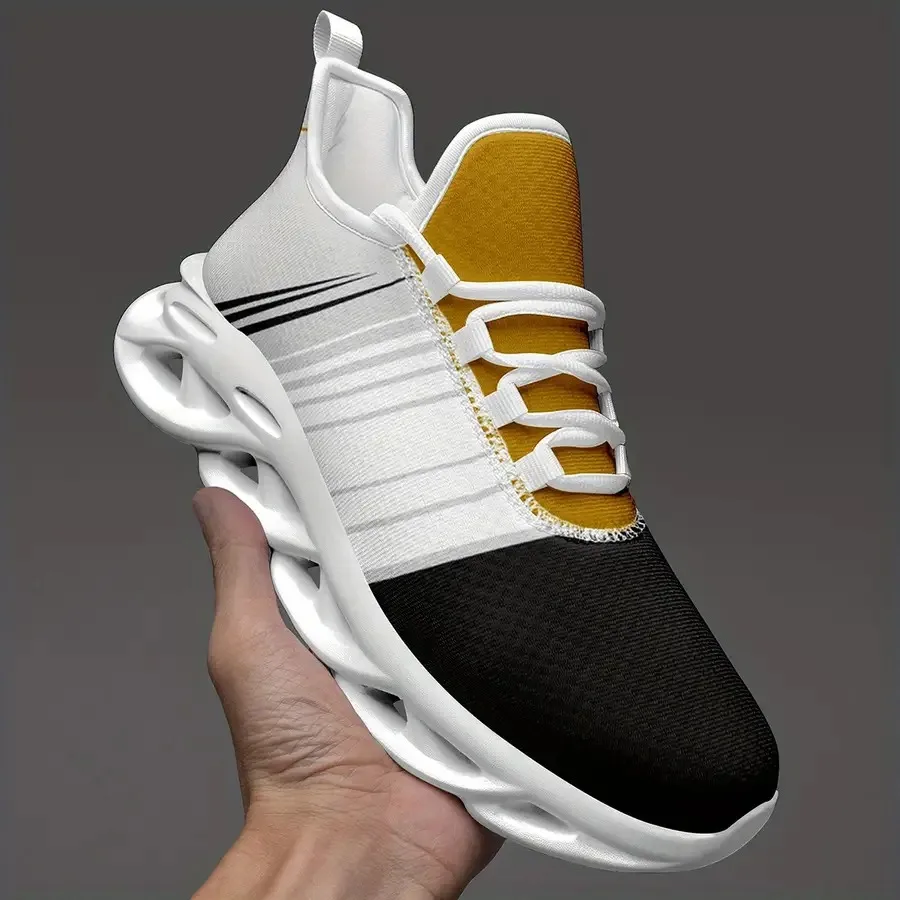 

Мужские кроссовки больших размеров на шнуровке с уникальным принтом в уличном стиле, модные, спортивные, легкие, удобные для тренировок в зале