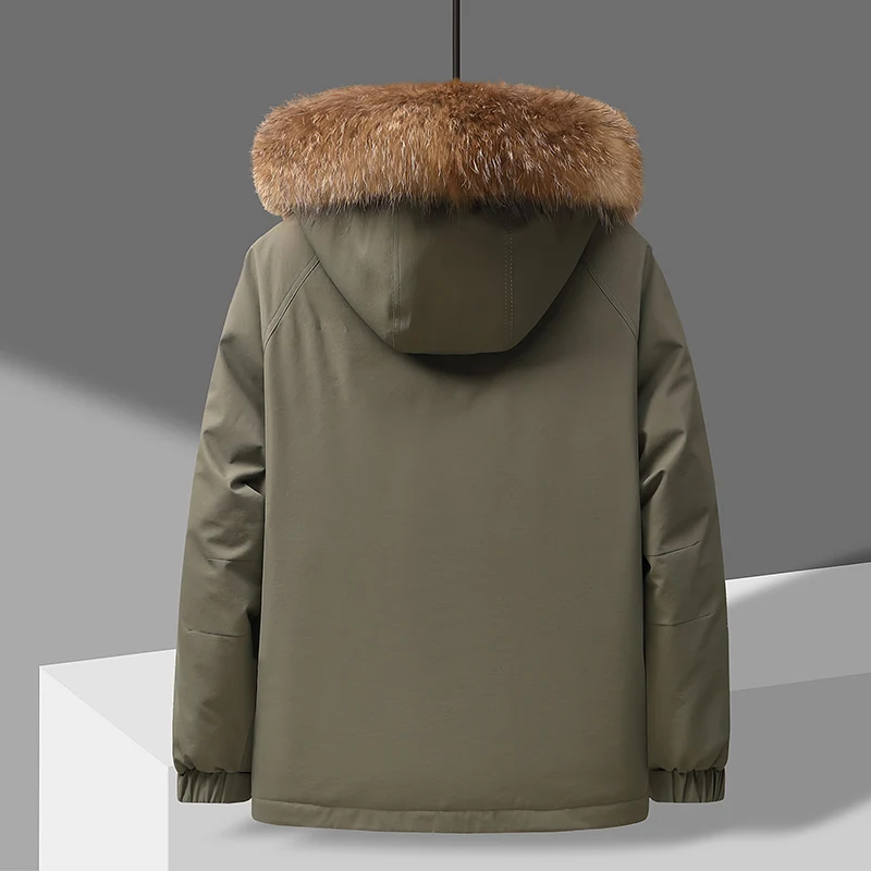 Jaqueta de pato branca masculina, casaco coreano de sopro quente, top jovem, parkas espessadas, outwear acolchoado de algodão, curto, moda, inverno, 2023