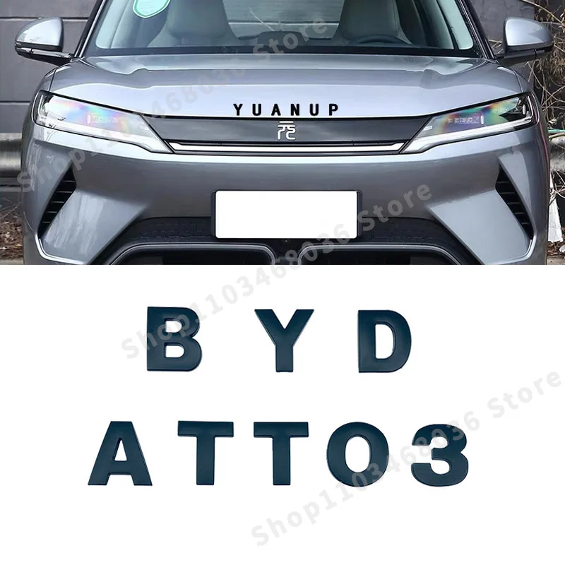 

3D Metal For BYD ATTO 3 YUAN HAN SONG PLUS TANG QIN F3 E6 Car Front Hood Rear Trunk Emblem Badge Sticker Letter Logo Accessories