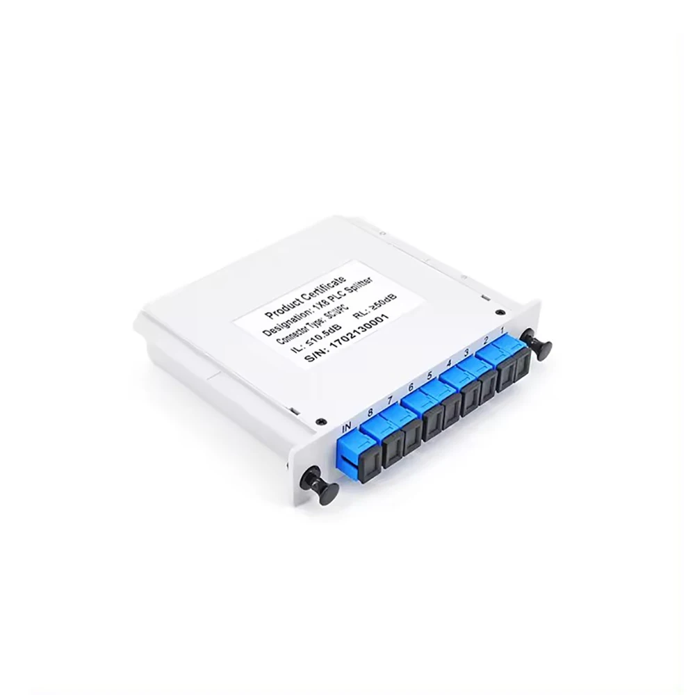 Hot Koop Factory Outlet Cassette Type PLC Glasvezel Splitter 1*8 SC APC UPC FTTH Glasvezel Splitter