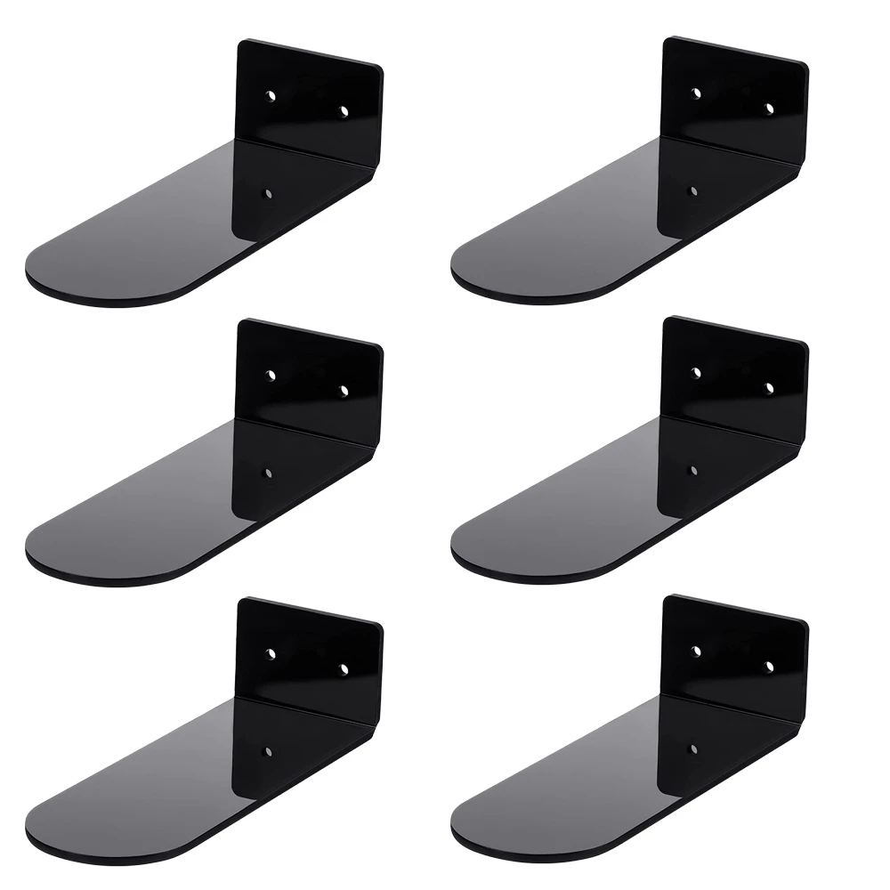 6 Pack Floating Shoe Shelves,Black Acrylic Wall Mounted Shoe Display Shelves,for Display Collectible Shoe&Sneaker