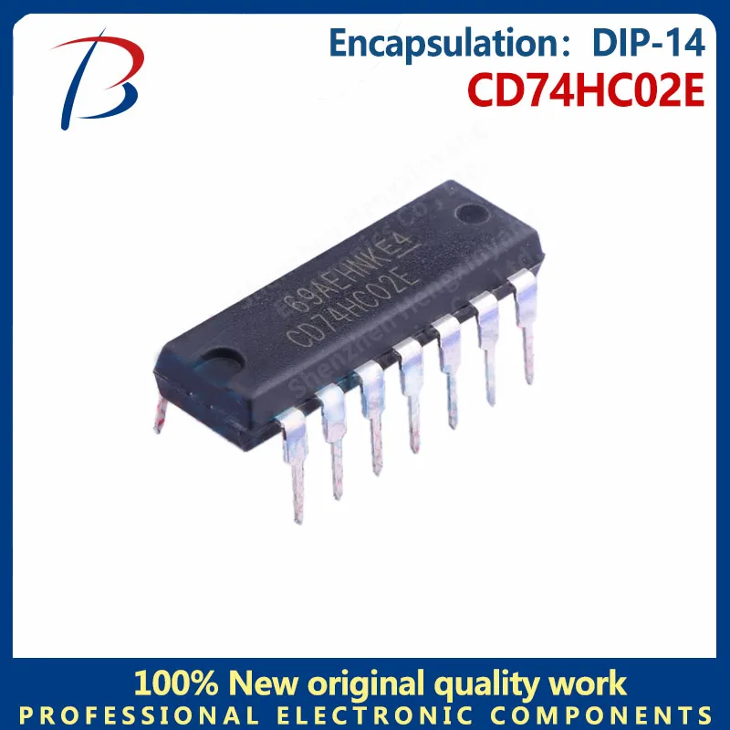 10PCS CD74HC02E package DIP-14 2-input or non-gate logic quad-chip