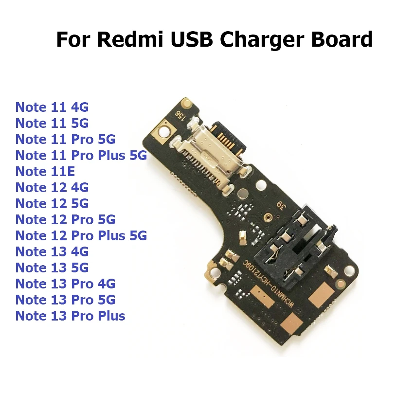 

10Pcs USB Charger Charging Port Dock Connector Flex Cable Ribbon For Redmi Note 11 Pro 11E Note 12 Pro Note 13 Pro Plus 4G 5G