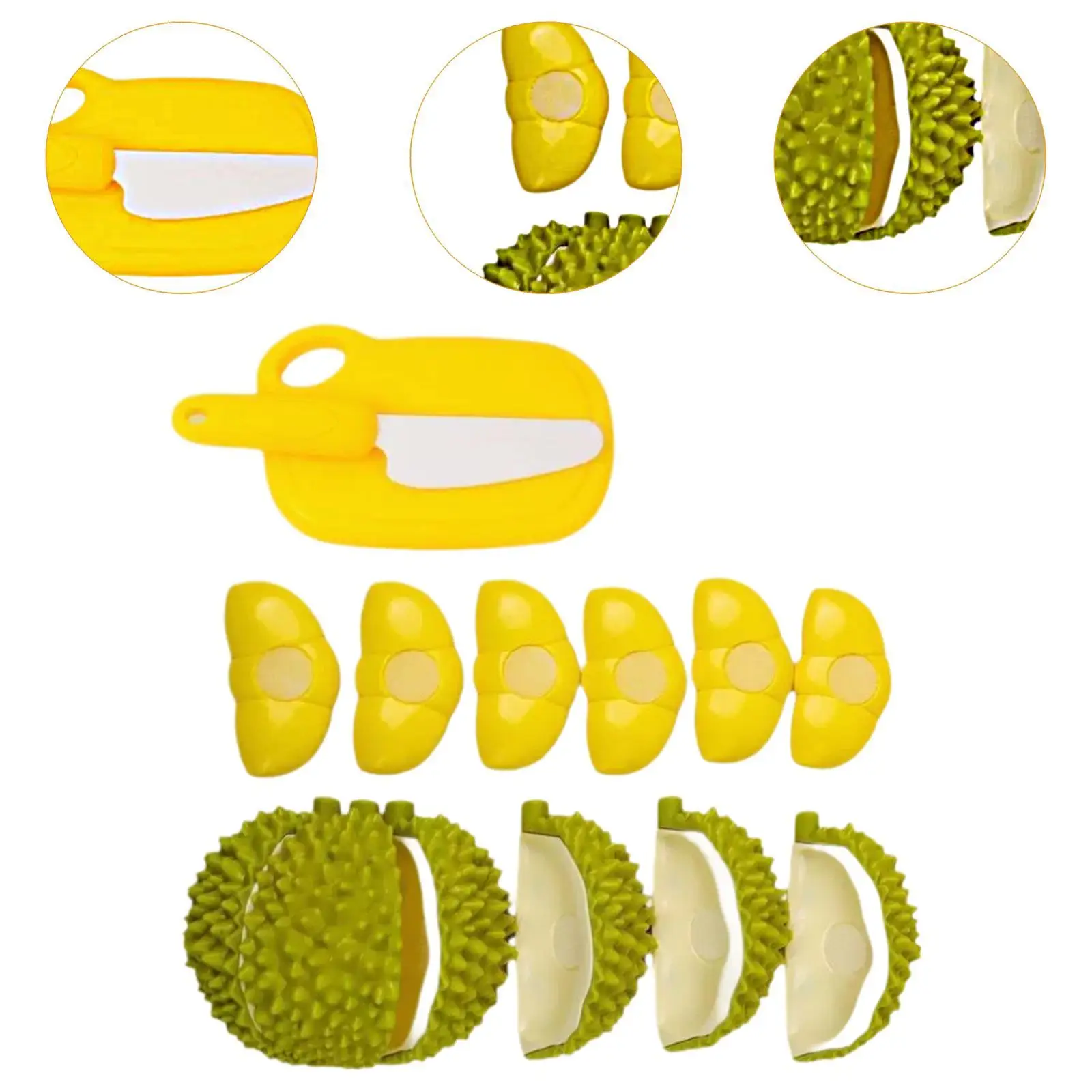 Simulation Peeling Durian Fruit Durian Cutting Board Gifts, Play Kitchen Toys Kitchen Toys Children's Educational Toy,