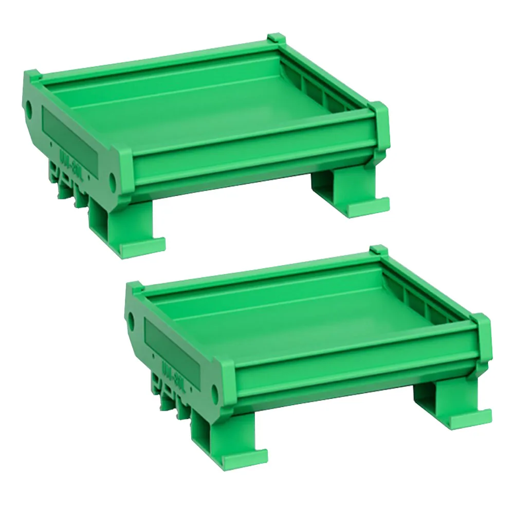 80mm Wide PCB Module Box Bracket Shell DIN Rail Mount PLC Terminal Block Circuit Board Holder Customizable 10 Sets