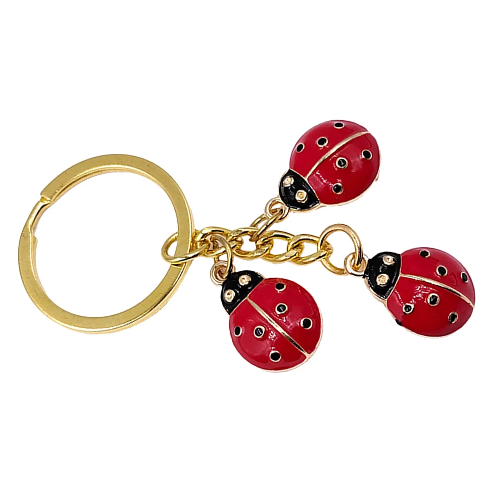 

Ladybug Keychain Ring Bag Ornament Decorate Pendent Design Hang Alloy Purse Accessory Miss