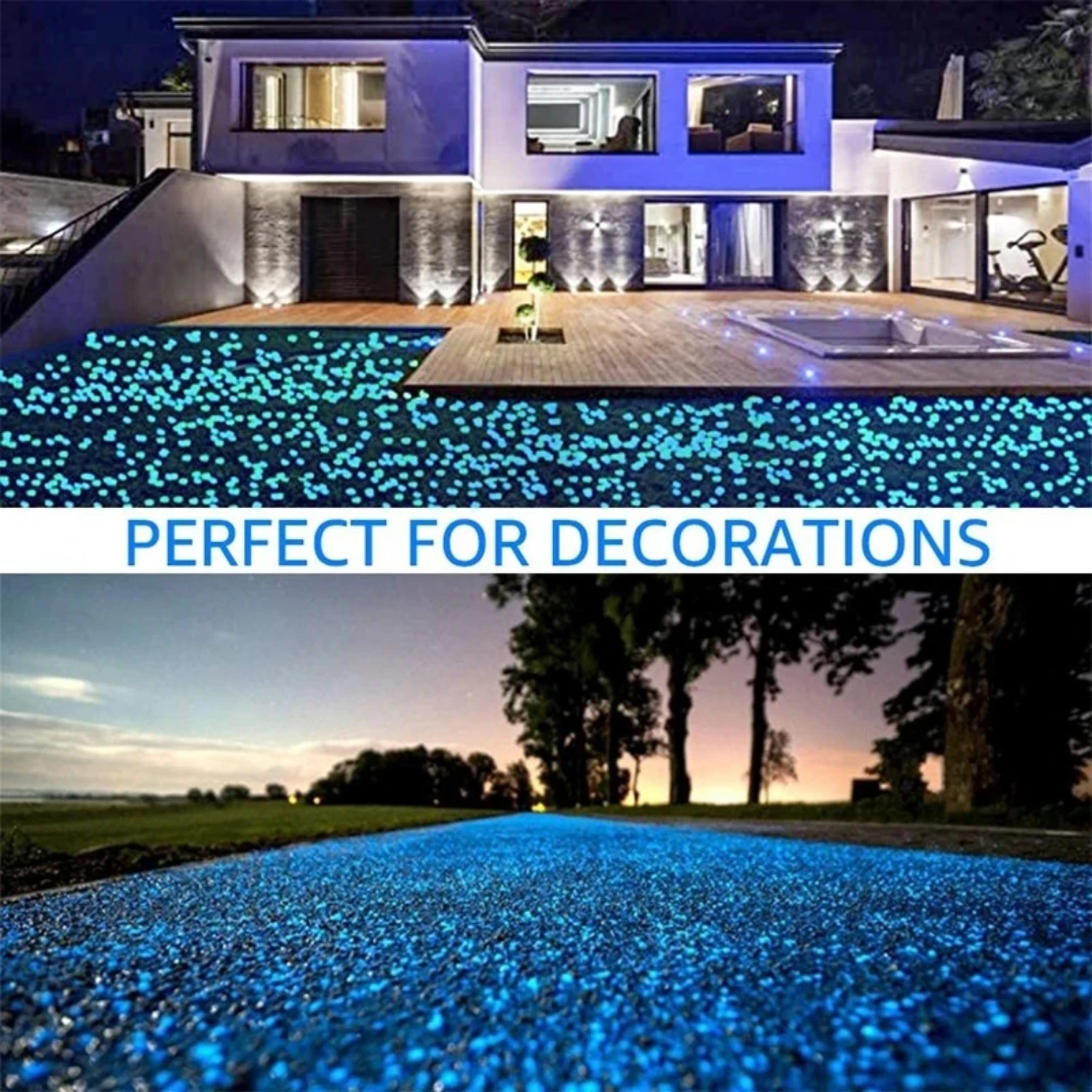 Beautiful and Stunning 1000-Pack of Small Luminous Glowing Decorative Aquarium Stones - Perfect Addition to Your Home Decor - Id