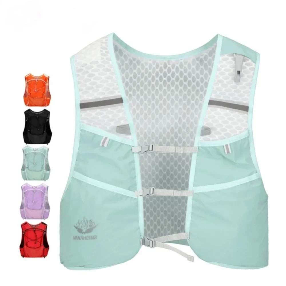 

С светоотражающими полосками, жилет для бега, большой вместительный водонепроницаемый жилет для хранения бутылок с водой, дышащий легкий вес