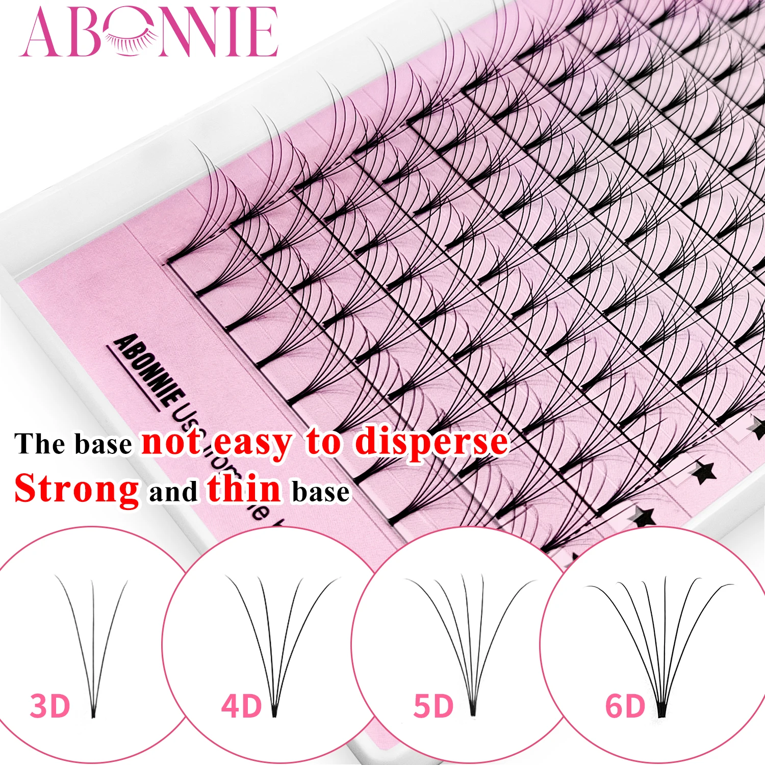 Abonnie Premade 볼륨 팬 짧은 줄기 러시아어 속눈썹 확장 와이드 팬 3D 4D 5D 6D 가짜 밍크 속눈썹 쉬운 팬 Promade Lash