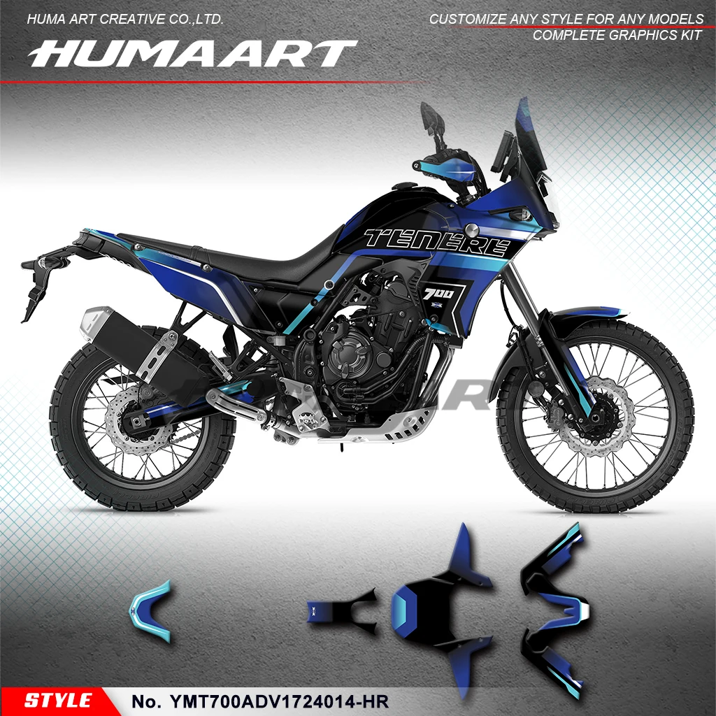 

Комплект наклеек HUMAART, клейкие наклейки для Yamaha Ténéré 700 Tenere 700 T700 T7 2017-2024, восстановление, YMT700ADV1724014-HR