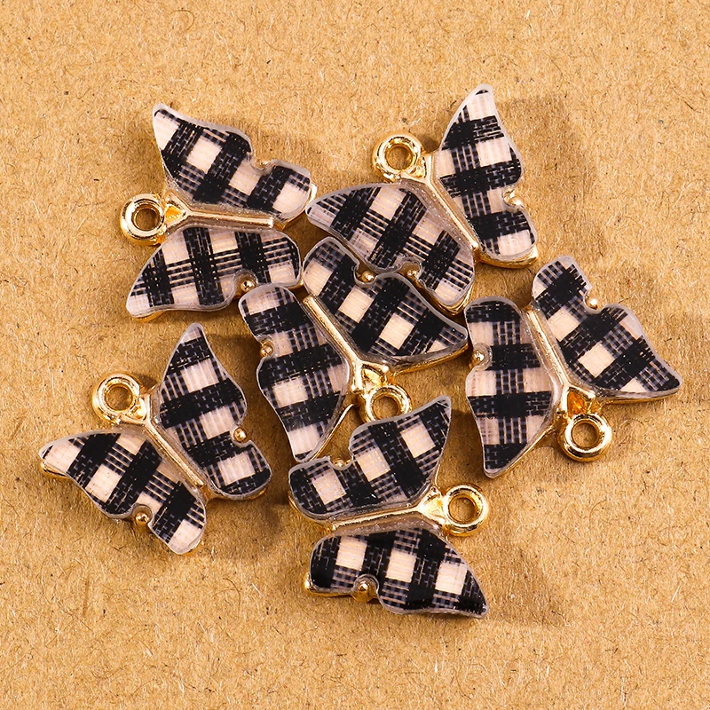 10 Stück 14*12mm Pailletten Schmetterling Charms Anhänger DIY Halskette Ohrringe Armband Schmuckherstellung Zubehör Zubehör – Detail 7