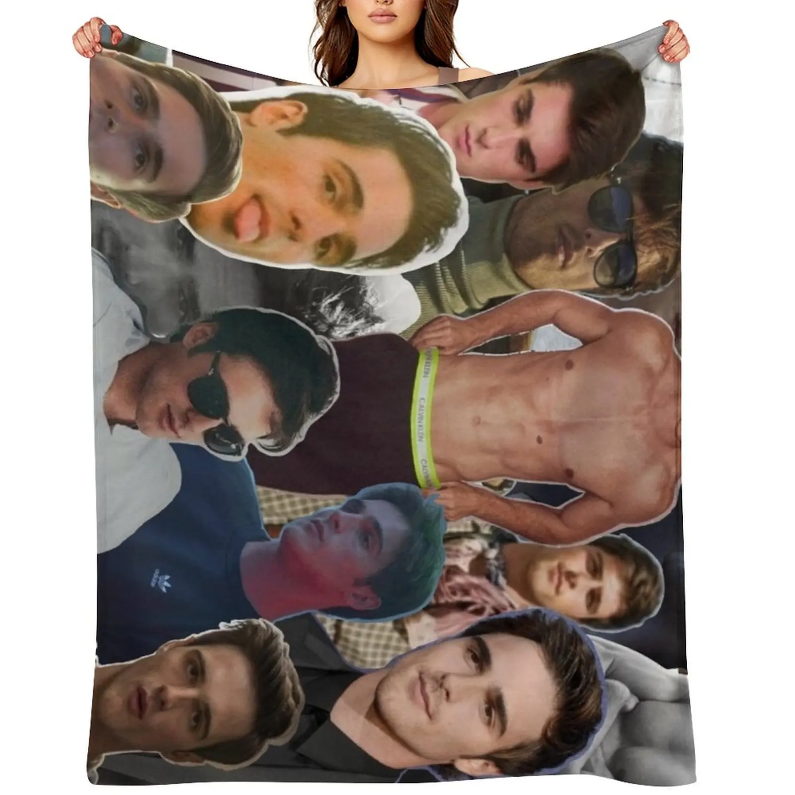 

Jacob Elordi Collage Throw Blanket Plaid Multi-Purpose warm for winter Luxury Brand Blankets