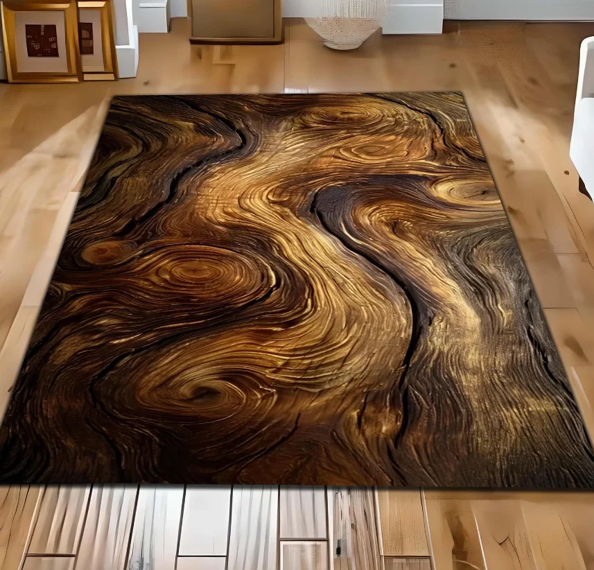 Rustic Wood Grain Area Rug, Wood Pattern Bedroom Rug, Cozy Farmhouse Decor, Nature Inspired Wooden Rug, Boho Style Rug