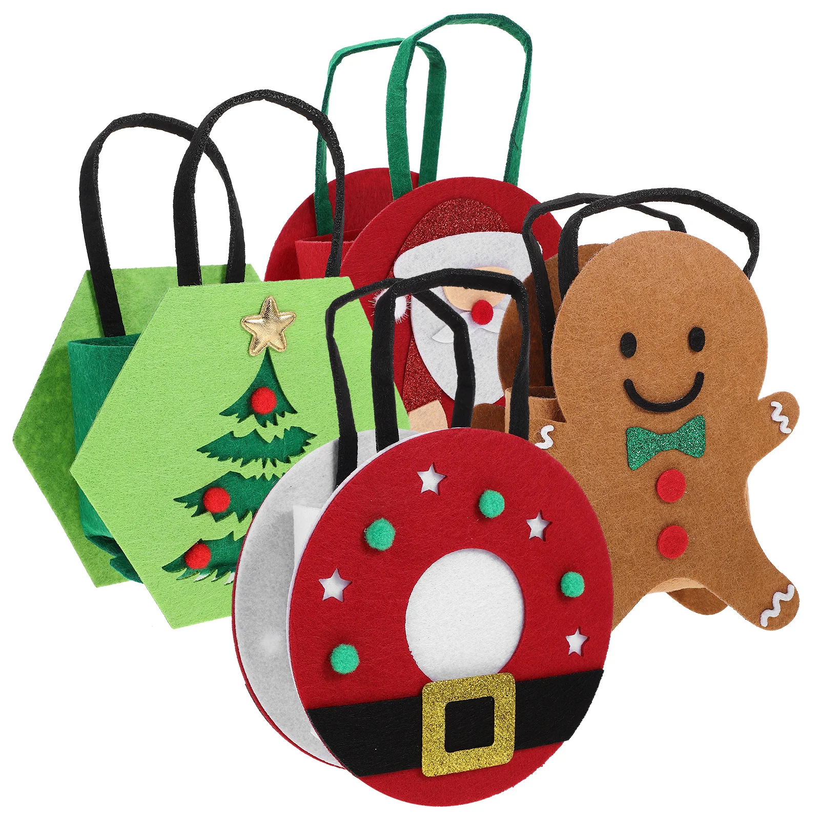 

4Pcs Felt Gift Bags Christmas Tote Pouches for Presents Xmas Wrapping Bags Bulk Storage Holiday Party Favors Xmas Felt Tote Bag