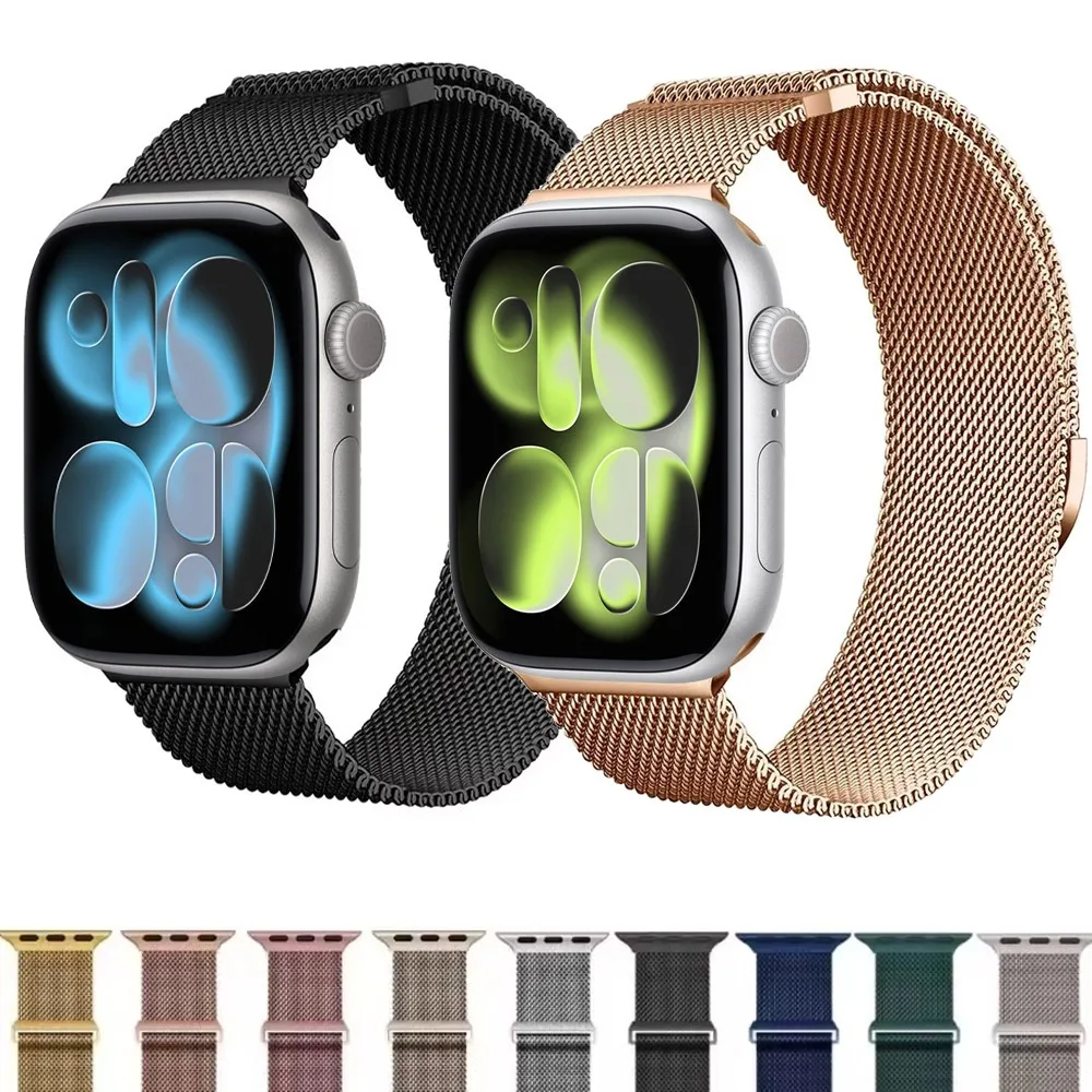 Milanaise-Magnetarmband für Apple Watch Band Ultra 3 2 1 49 mm 11 10 9 8 7 46/42/45/41 mm Bequemes Band IWatch 6 5 SE3 44/40 mm