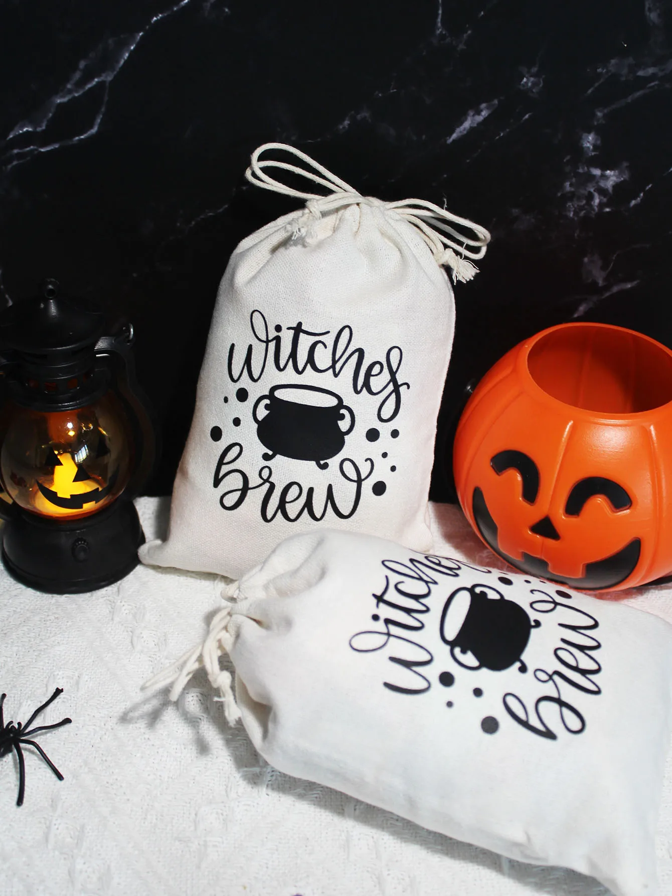 5/10pcs Halloween candy bag, witch pot shaped, trick or treat, party, holiday exclusive bag, can hold candy, cookies, chocolate