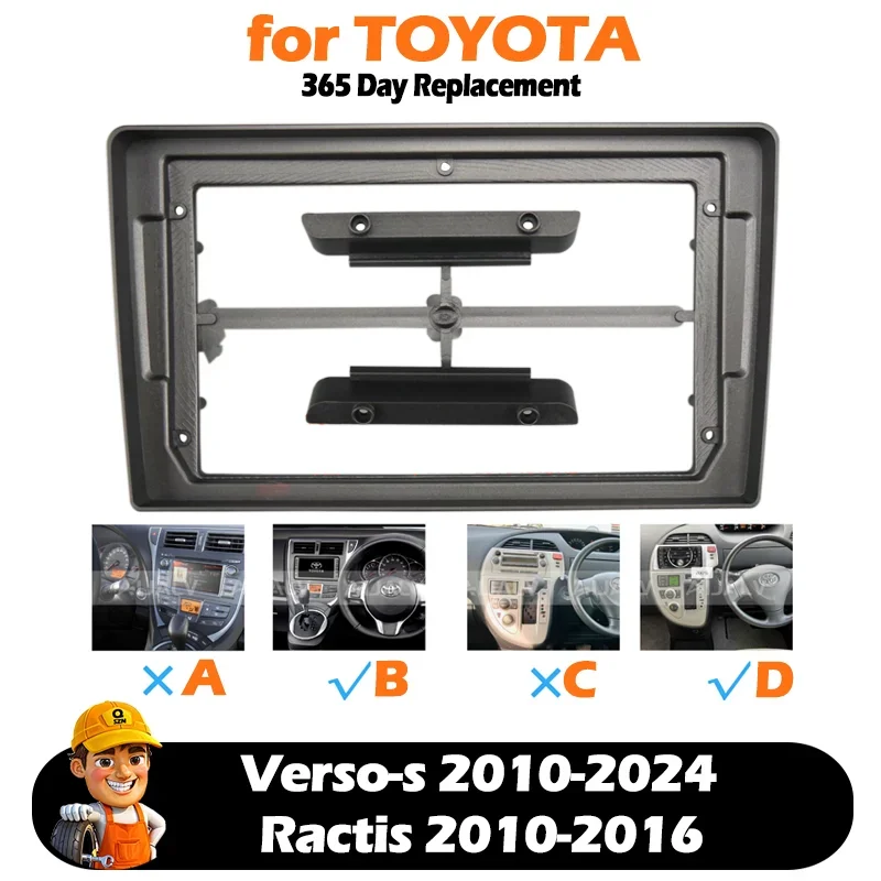 Car Radio Fascia for Toyota Verso-s 2010-2024/Toyota Ractis 2010-2016 Frame Plate Adapter Mounting Dash Installation Bezel Trim