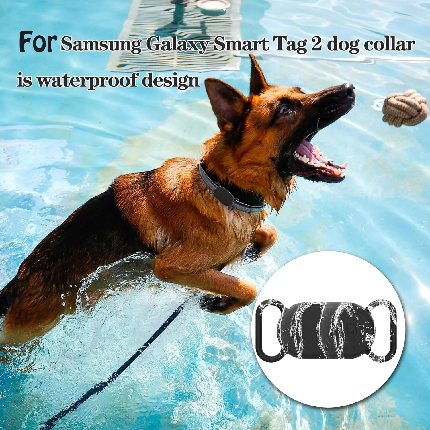 For Samsung Galaxy SmartTag2 Dog Collar Holder Waterproof Silicone Case for Galaxy Smart Tag 2 Anti-Lost Protective Cover