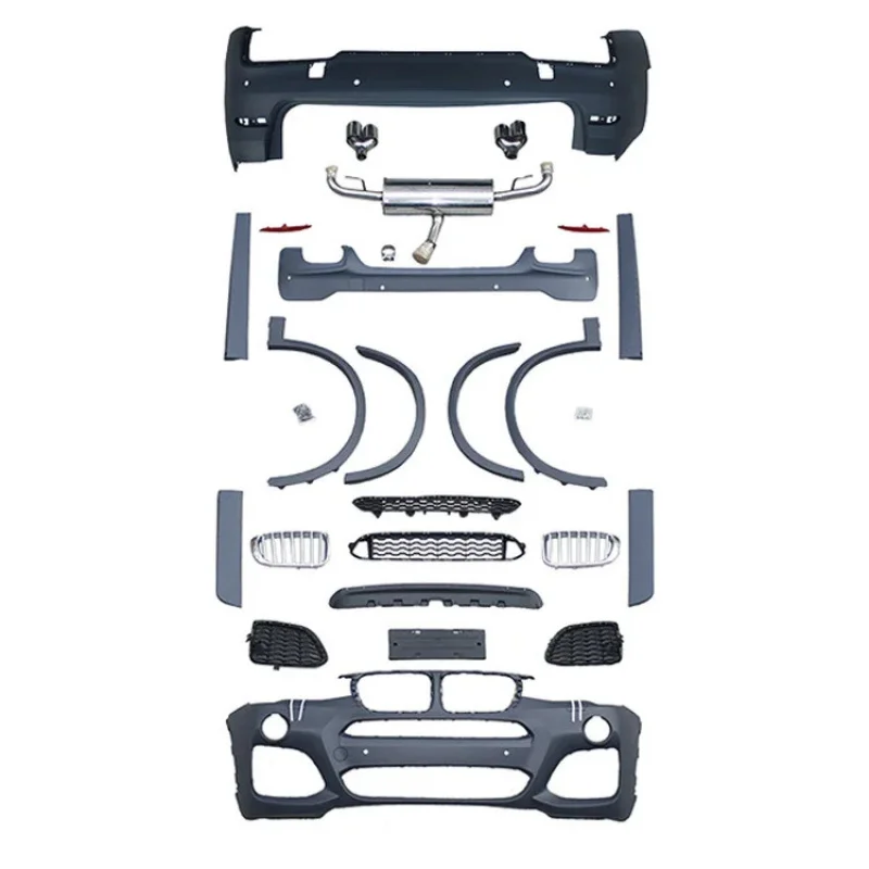 

Carbon fiber car body kit modification front and rear bumper black lip grille for s X3 F25 upgraded to M-TECH sports version