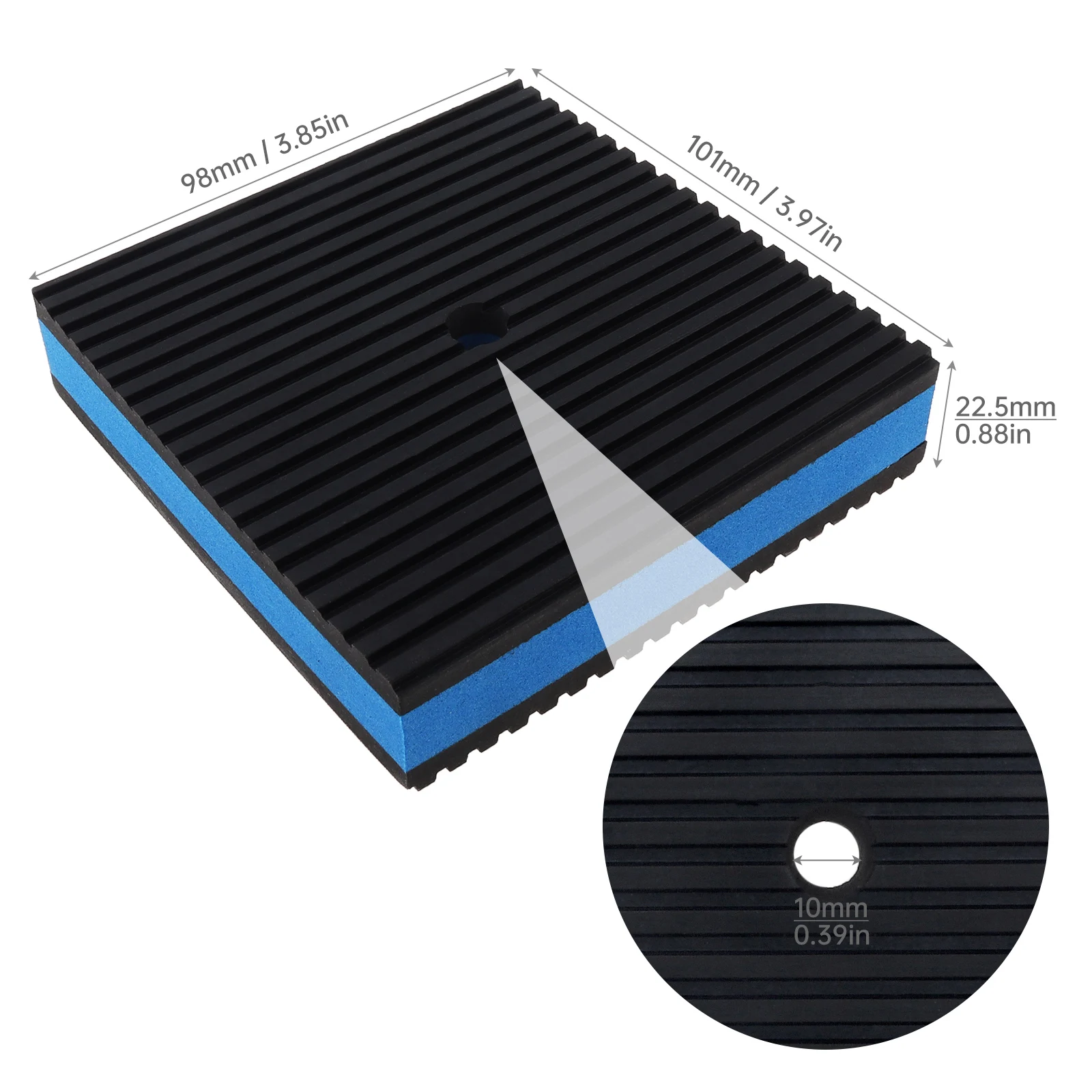 4pcs Anti-Vibration Pad Heavy Duty Ribbed Rubber Pads for HVAC / Air Compressor / Washer and Dryer / Air Conditioner Units