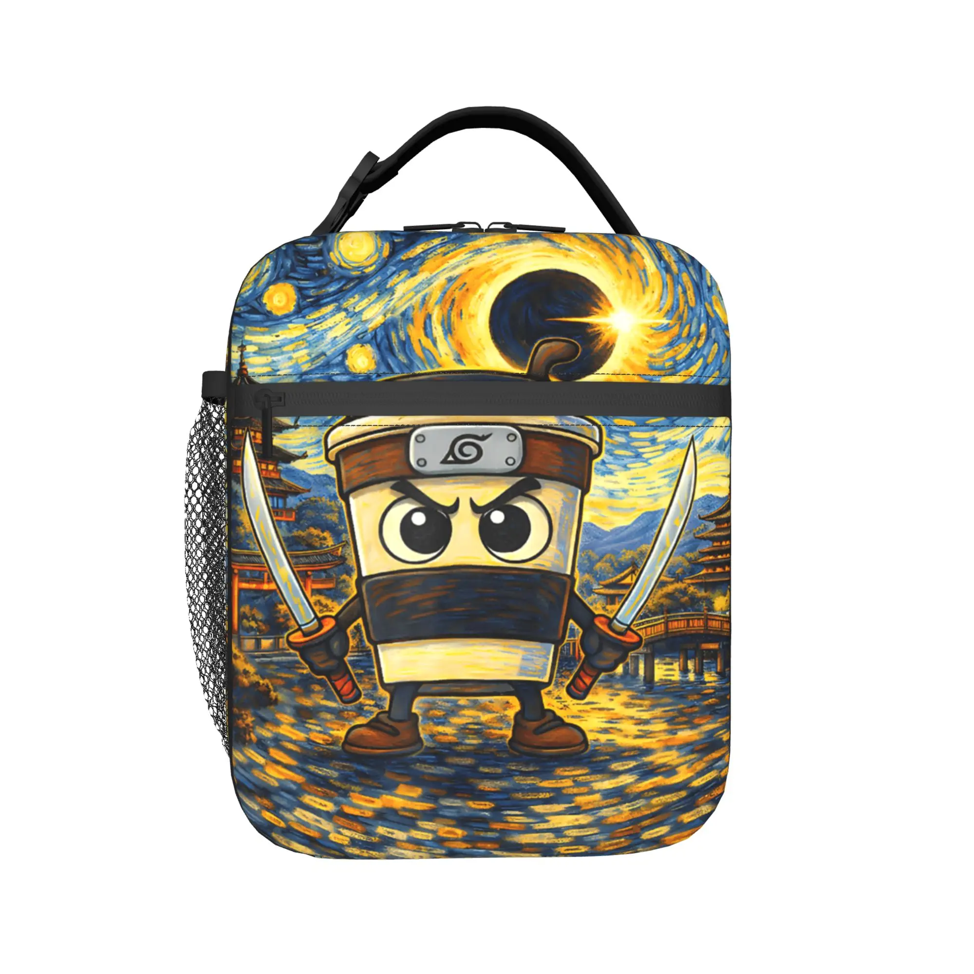 Cappuccino Assassino Starry Night Total Solar Eclipse 2026 Lunch Bag For Child  Print Lunch Box Portable Oxford Tote Food Bags