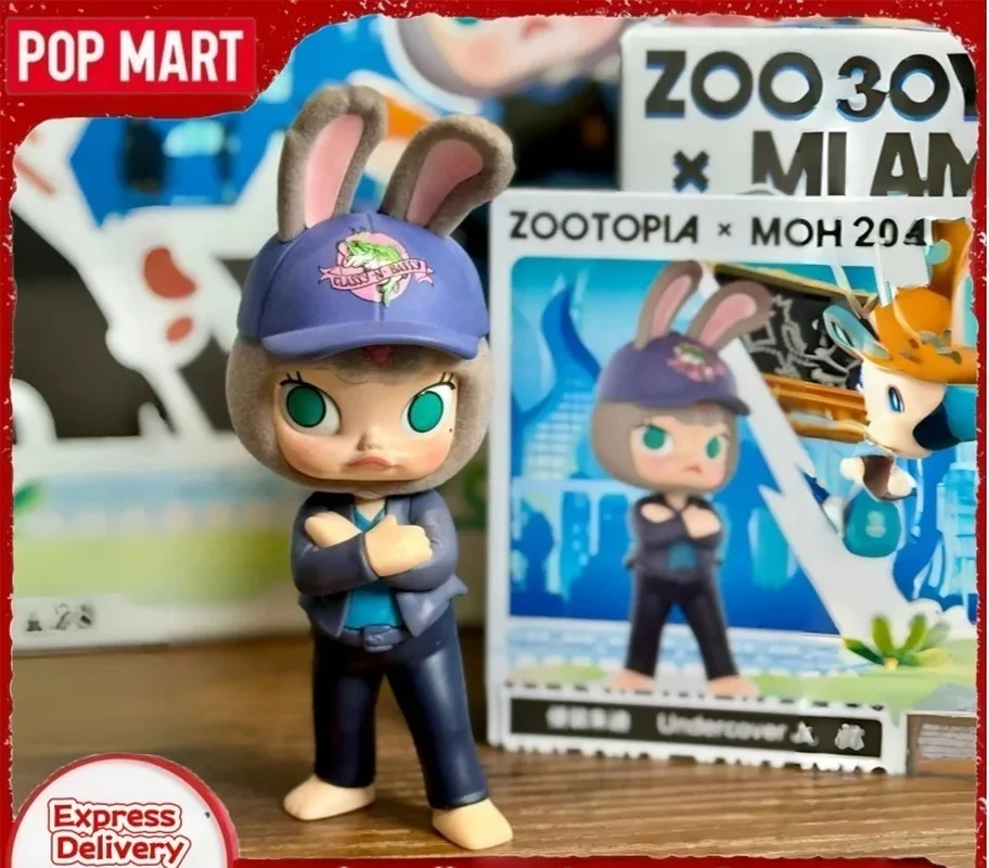 حقيقية Popmart مولي × Zootopia سلسلة التعاون صندوق أعمى العصرية أنيمي الطرفية لعبة مجسمة صندوق غامض جمع هدية