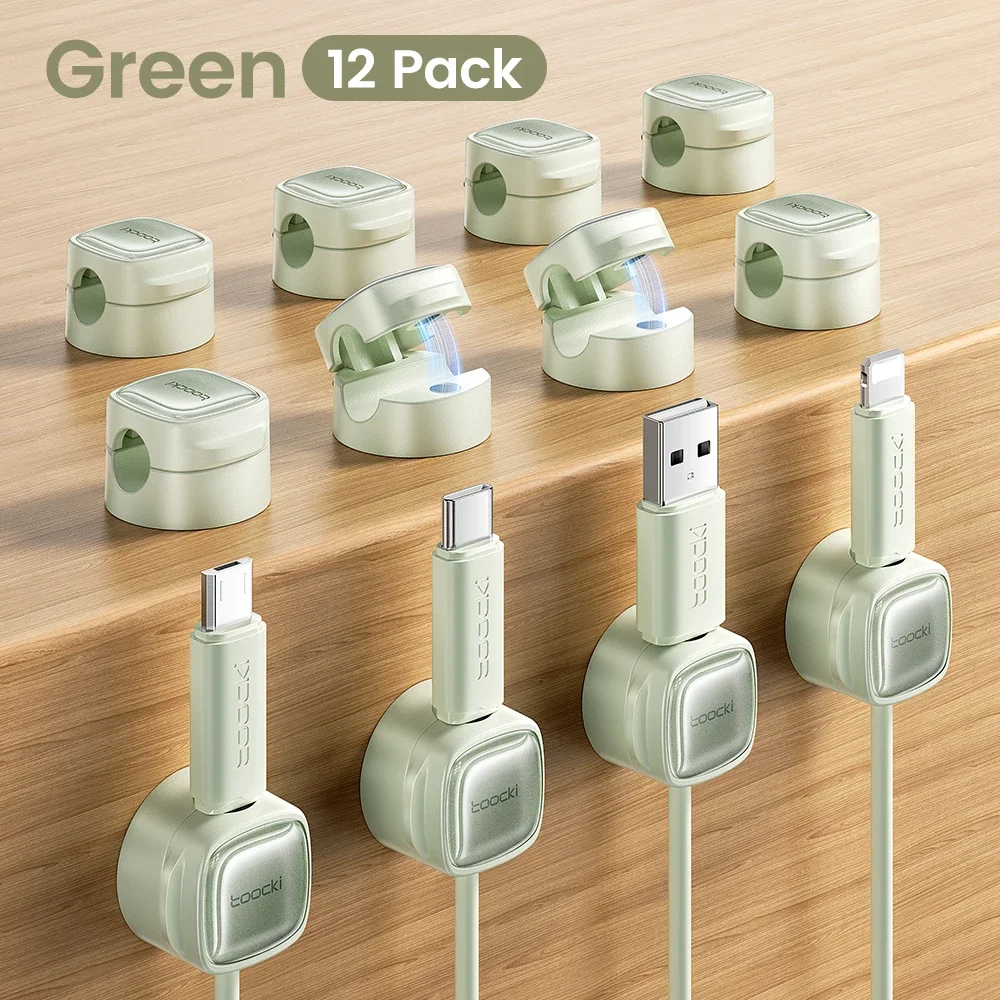 Toocki LX06 Kabel Organizer Magnetische Draad Clips 6/12PCS voor Mobiele Telefoon Kabels Stekkerdoos Toetsenbord Oortelefoons Magneet kabelhaspel