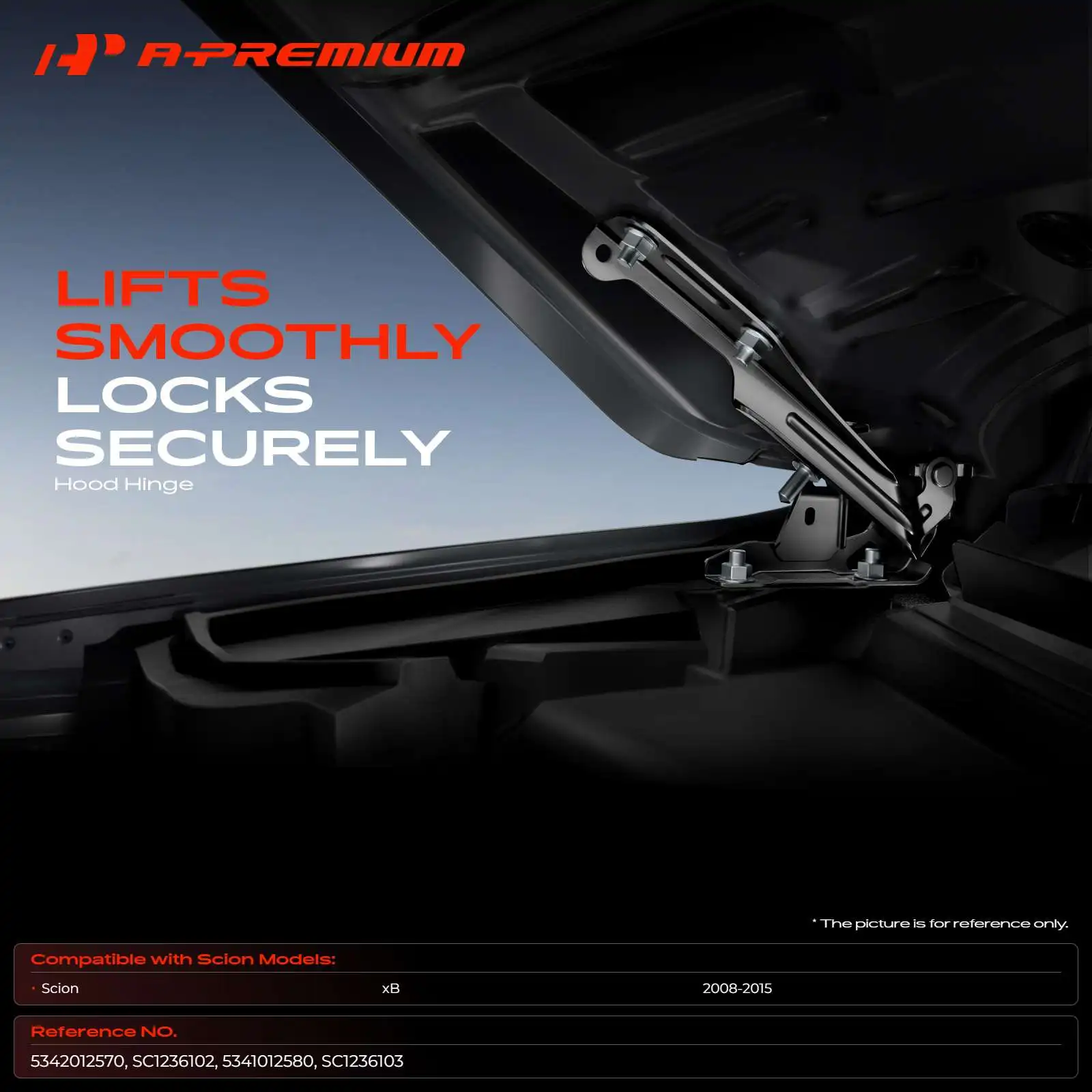 A-Premium Pair Front Driver & Passenger Side Hood Hinge for Scion xB 2008-2015