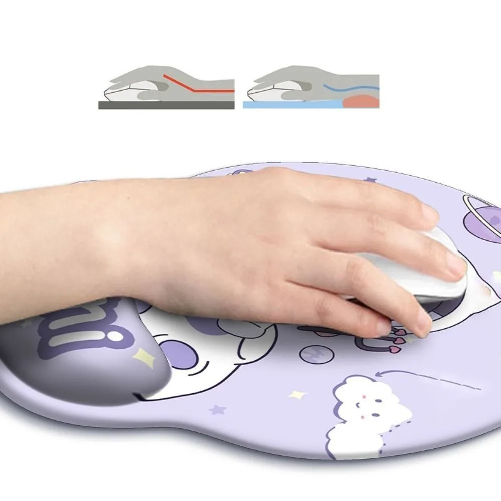 Alas Mouse Sandaran Pergelangan Tangan Tekstur Marmer Alas Mouse Gaming Lukisan Minyak Ergonomis Nyaman Anti Selip Aksesori Kantor Universal