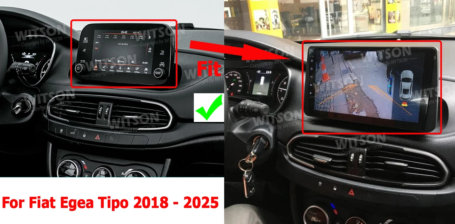 

Auto Radio CarPlay Multimedia 9" Screen For Fiat Tipo Egea 2018-2025 Auto Stereo GPS Android Bluetooth WIFI