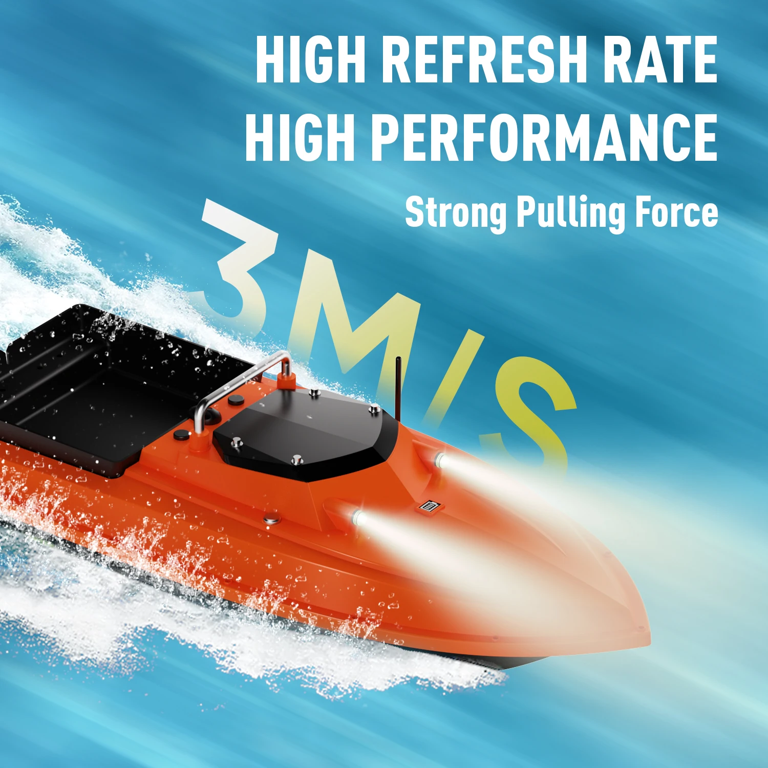 قارب طعم RC عالي السرعة D80B 12 فولت لصيد الأسماك مع صينية الطعم وإطلاق الخط الرقمي