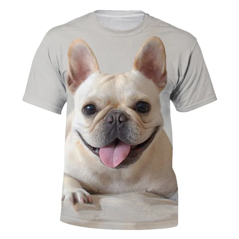 

Creative 3D French Bulldog Print Summer Friday Quick Dry Breathable 2025 Gym Exercise Chill Guy Men's Plus 6XL T-shirt
