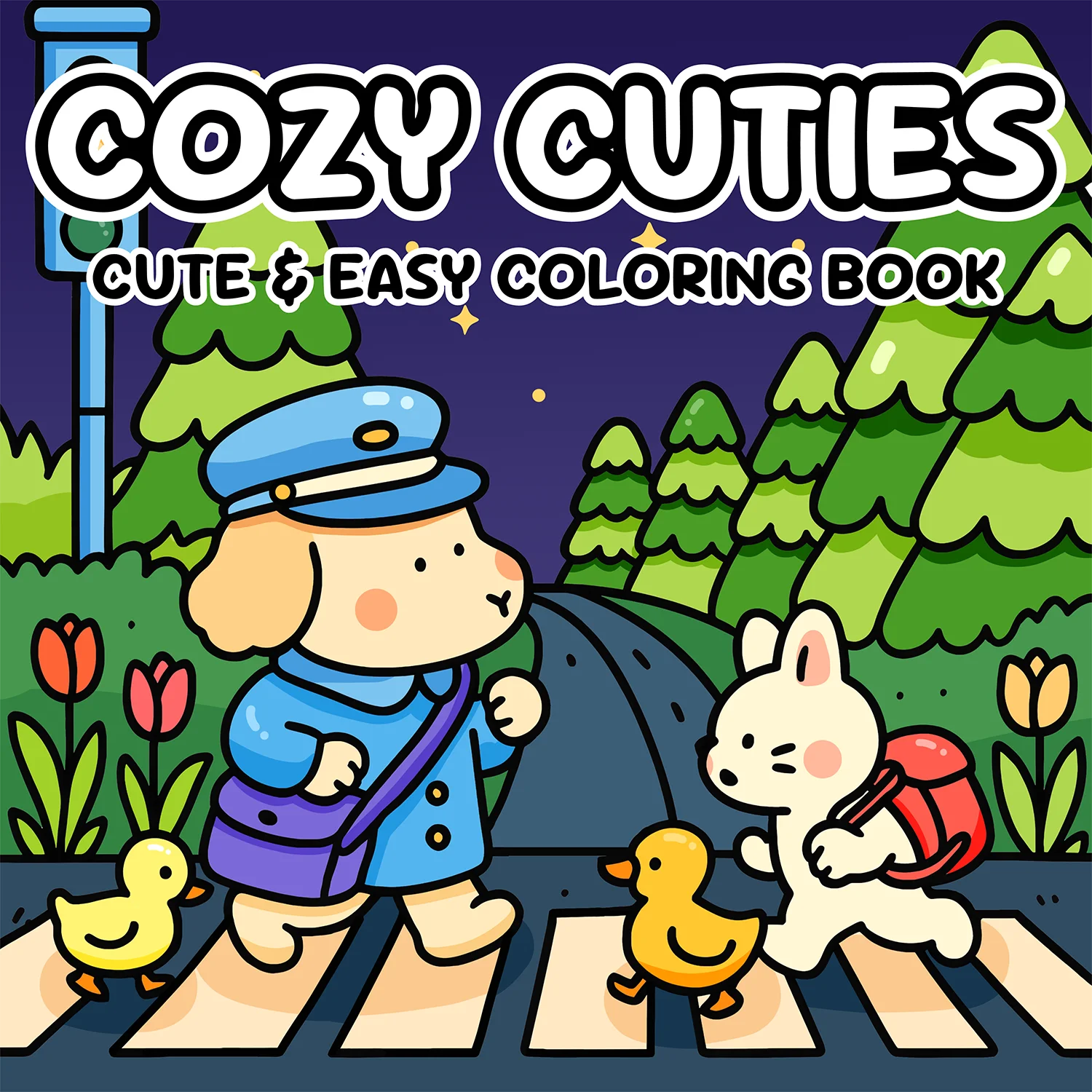 

COZY CUTIES Cute & Easy Patterns Coloring Book for Adults Cute Drawing Book Perfect Gift for Party and Birthday