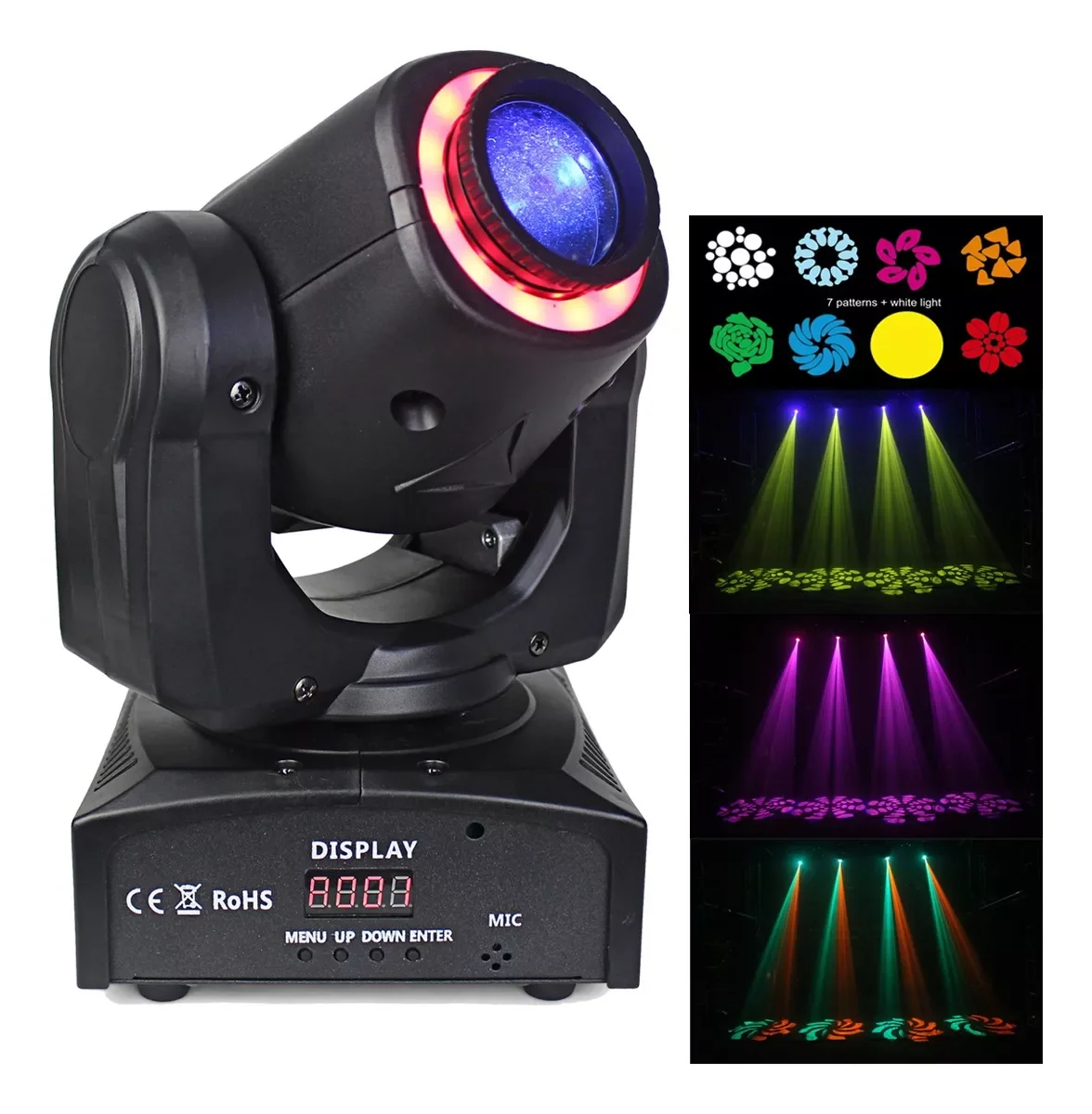 2024 LED Lights DJ Disco Shaking Head Flash 1/2/4PC 80W Moving Head Spotlight Pattern Lights Bar Club Performance Event Ballroom
