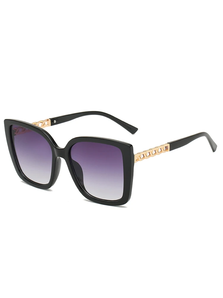 Lunettes de protection mode surdimensionnées lunettes de soleil carrées femmes Vintage dégradé lentille lunettes de soleil décoration lunettes d'extérieur
