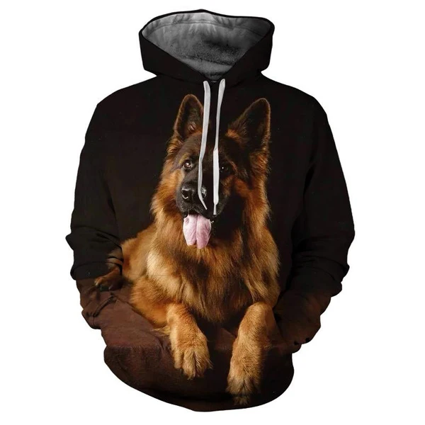 Unisex Funny Dog 3D Printed Cute Hoodie German Shepherd Hoodie Tops