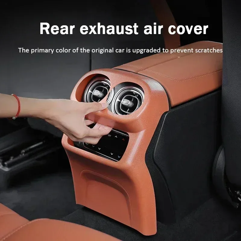 For Mercedes Benz C Class GLC W206 X254 2022-2026 Leathe Rear Air Conditioning Outlet Anti-kick Cover Trim interior Accessories