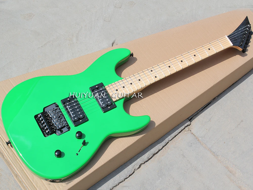 

Green Electric Guitar with Tremolo Bridge,Maple Fretboard,Customize Logo/Color Available