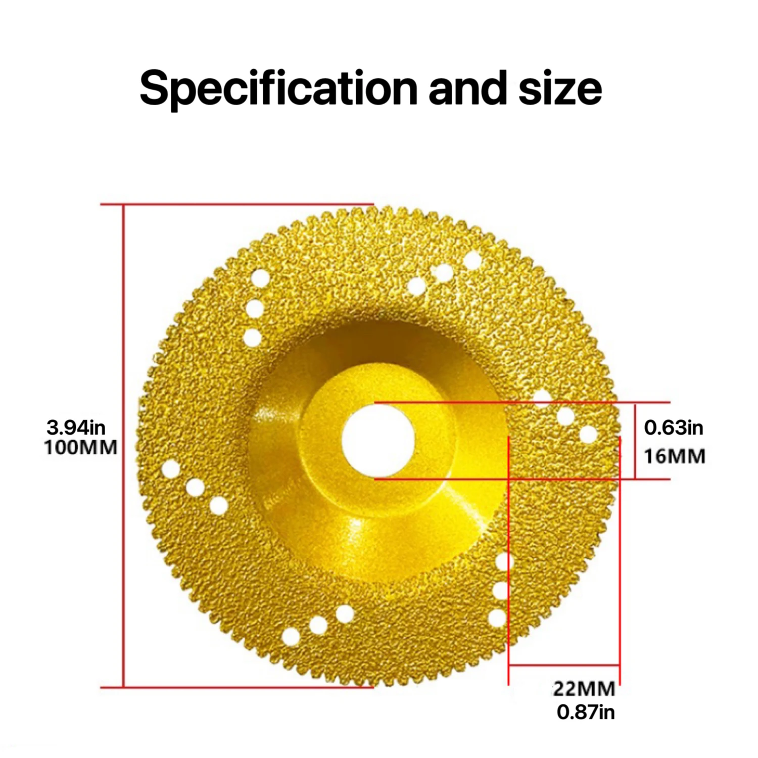 1Pc 4inch 100mm Bowl Brazing Cutting Blade Marble Stone Ceramic Quartz Jade Tile Metal Cast Iron Angle Grinder Diamond Saw Blade