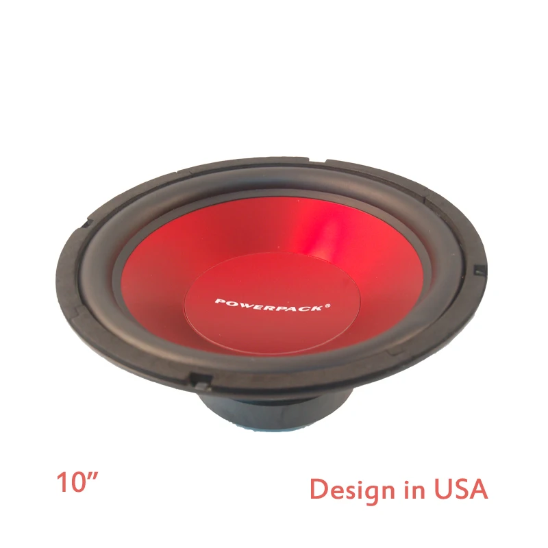 1pc  10 Inch Car Speaker Subwoofer  Powerful 600 W 4 Ohm Steel Custom Frame Rubber Edge Red Coating Injection Cone Woofer