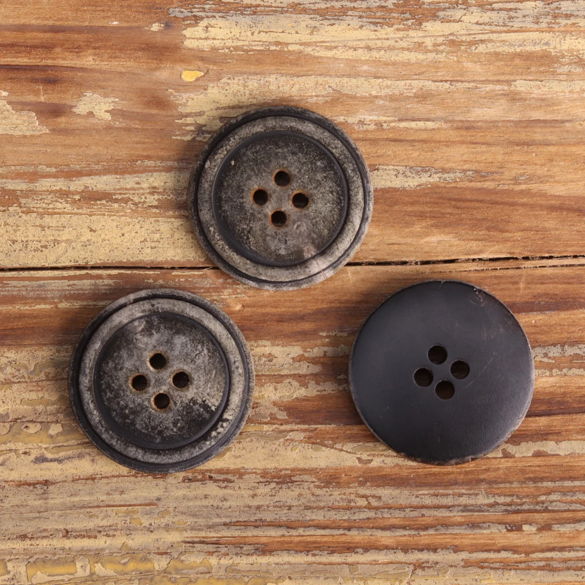 6pcs Grey Genuine Honr Buttons Scorched Black Vintage Old Designer Dull Polished Button Natural Coat Winter Sewing