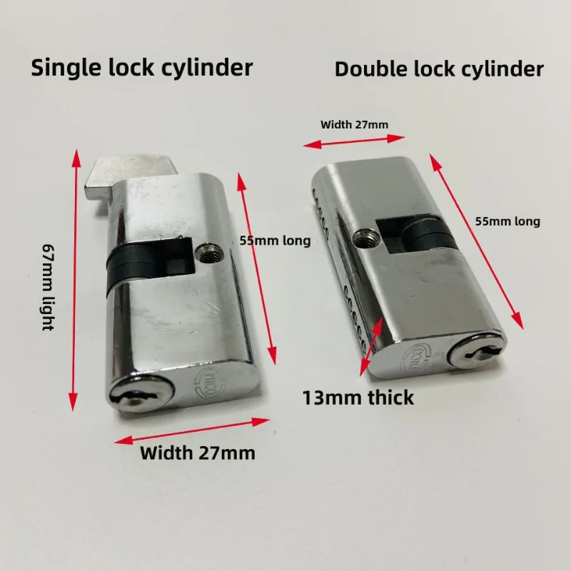 Núcleo de bloqueio 54mm porta dupla/única interior anti-roubo liga de zinco plug-in fechadura porta e janela gancho parafuso de bloqueio