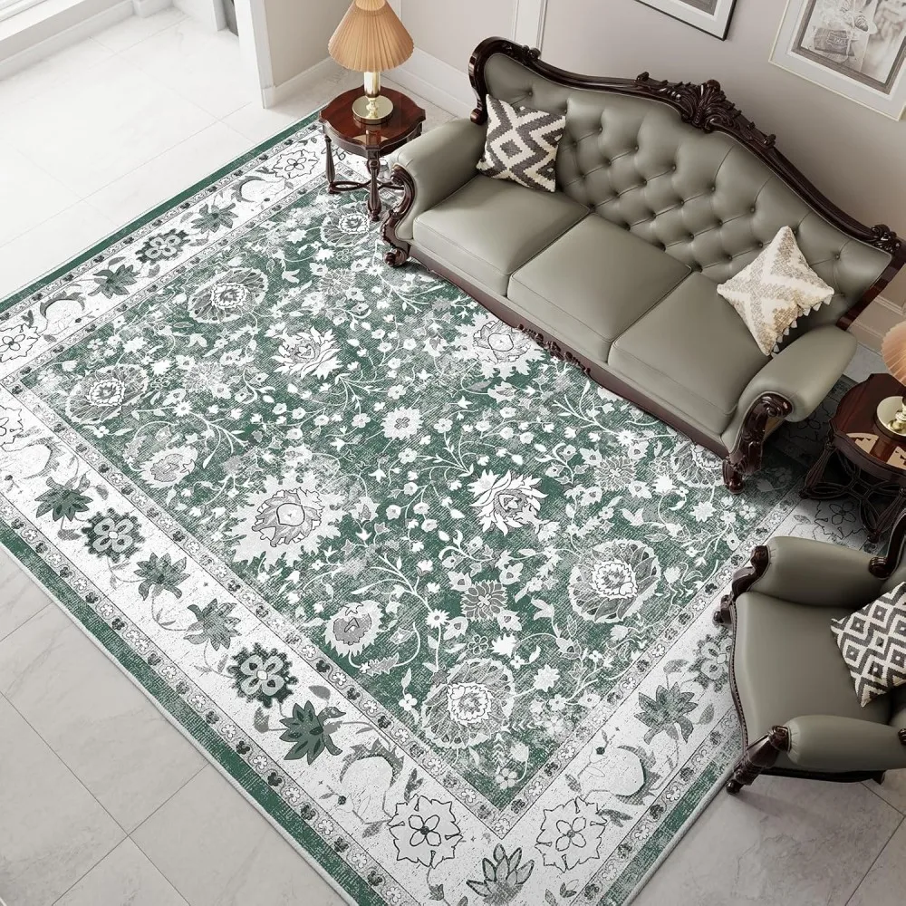 Vintage-Teppiche für Wohnzimmer, waschbarer Teppich für Schlafzimmer, Esszimmer, Küche, Innenteppiche, weiche, maschinenwaschbare Bodenmatte