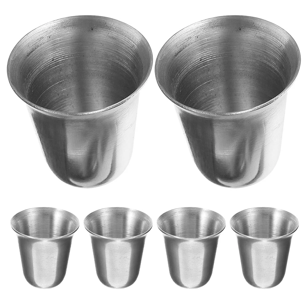 6 Pcs Church Cups Holy Tableware Convenient Communions Water Portable Metal Havdalah Goblet