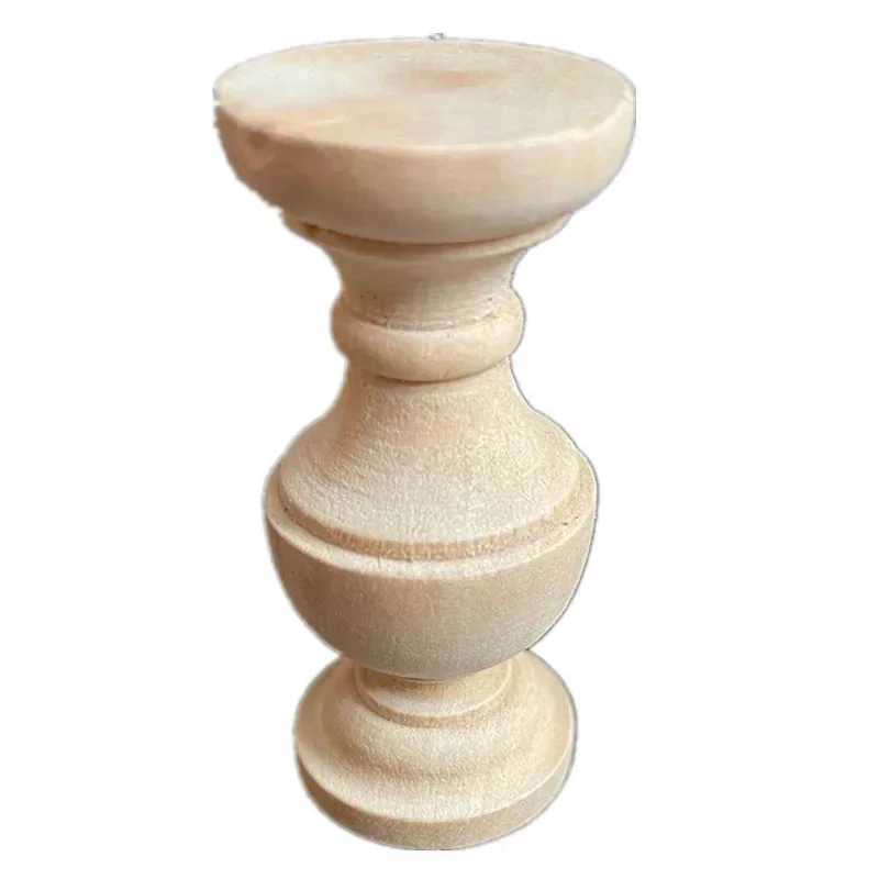 6cm Covered Bridge Solid Wood Small Gourd Pillars Wine Fence Home Decoration Accessories Cabinet Support Column Applique
