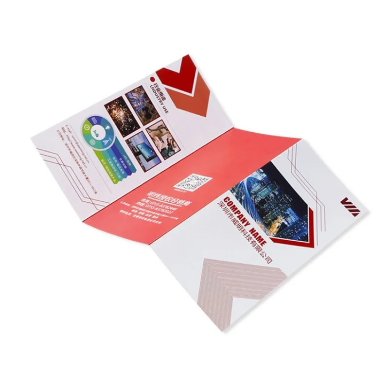 

50 0.Zhang.Custom.Factory Professional Custom Folded Leaflet Flyer Brochure Printing Oem Film Lamination Tri Fold Brochure